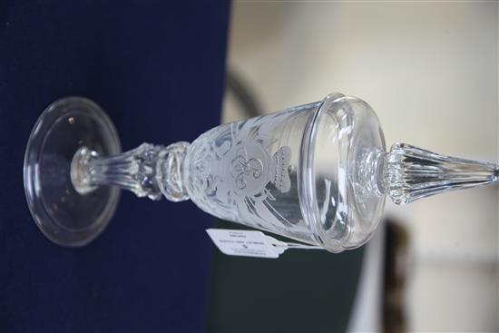 A German glass goblet and cover, Thuringia, second quarter 18th century, height 31cm